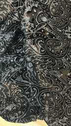 Luxe Black Paisley Burnout Fabric