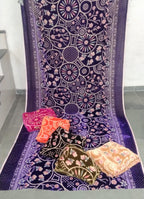 Premium velvet floral abstract 3 pcs suits fabric