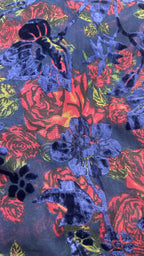 BLUE FLORAL BURNOUT FABRIC