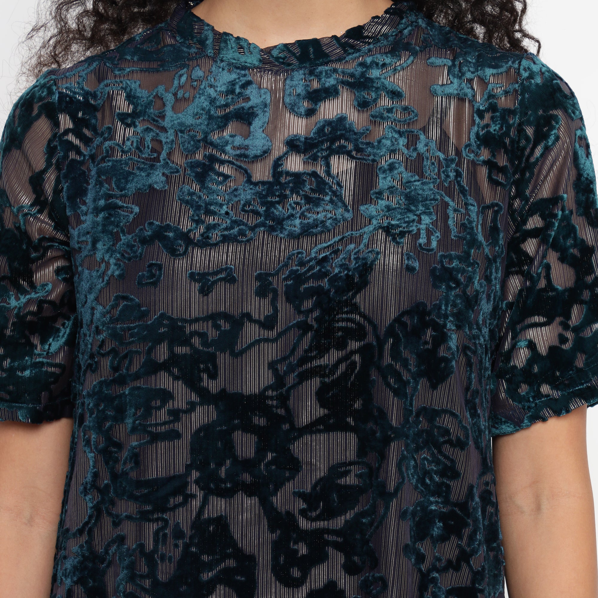 Teal noir velvet dress