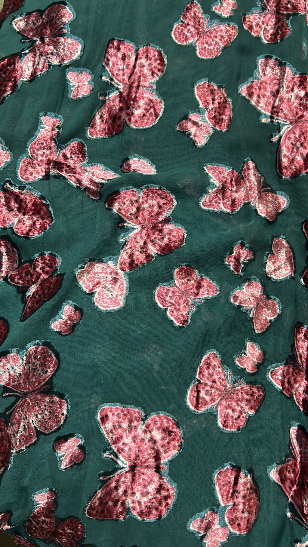 Butterfly devoure  velvet fabric