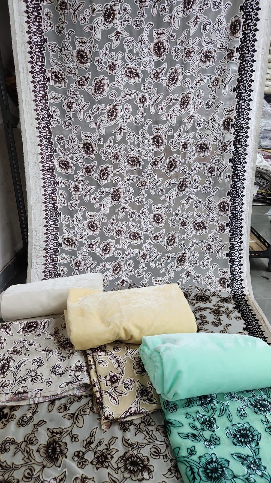 Premium floral burnout suit fabric