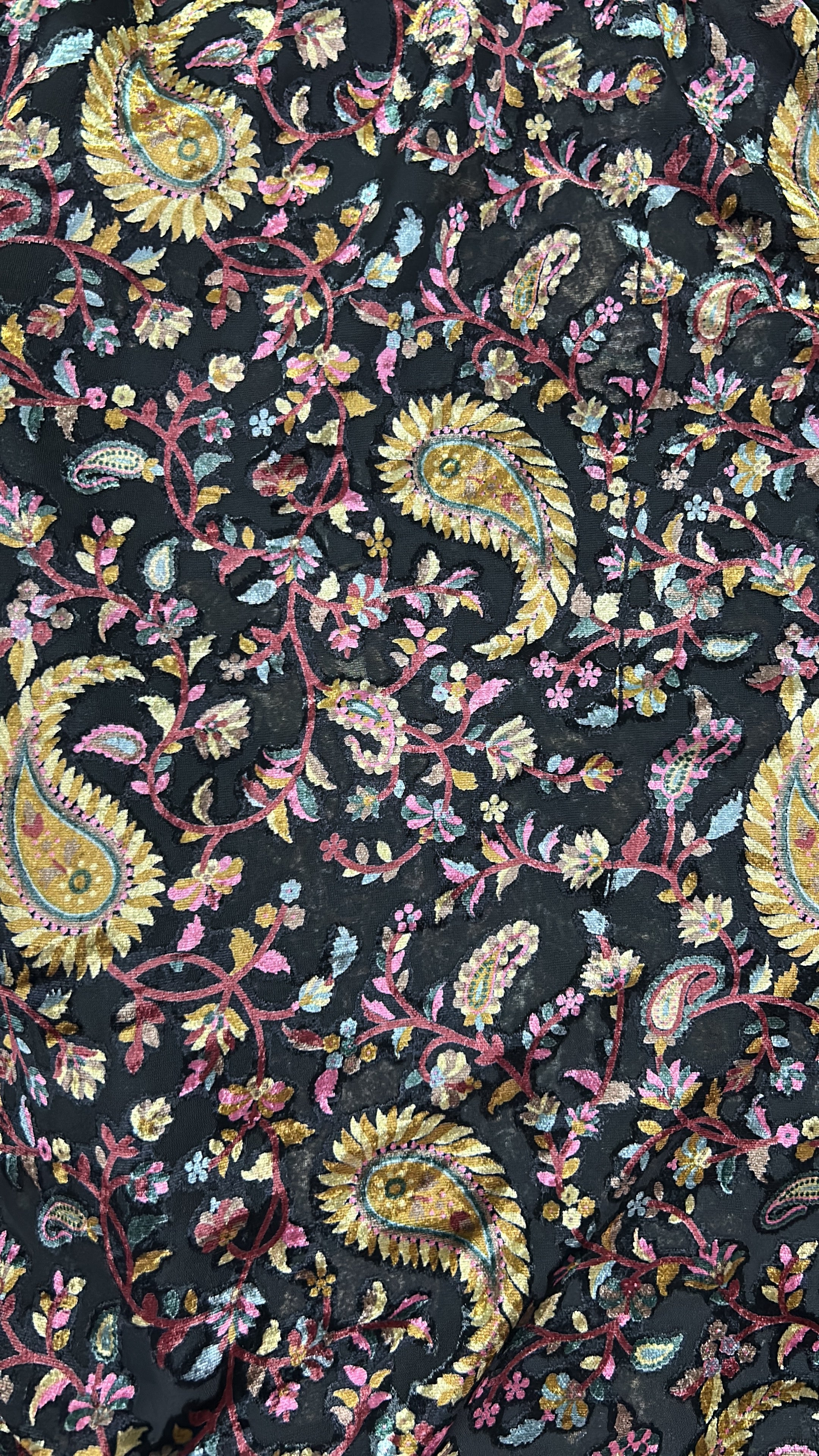 PAISLEY PRINT VELVET BURNOUT