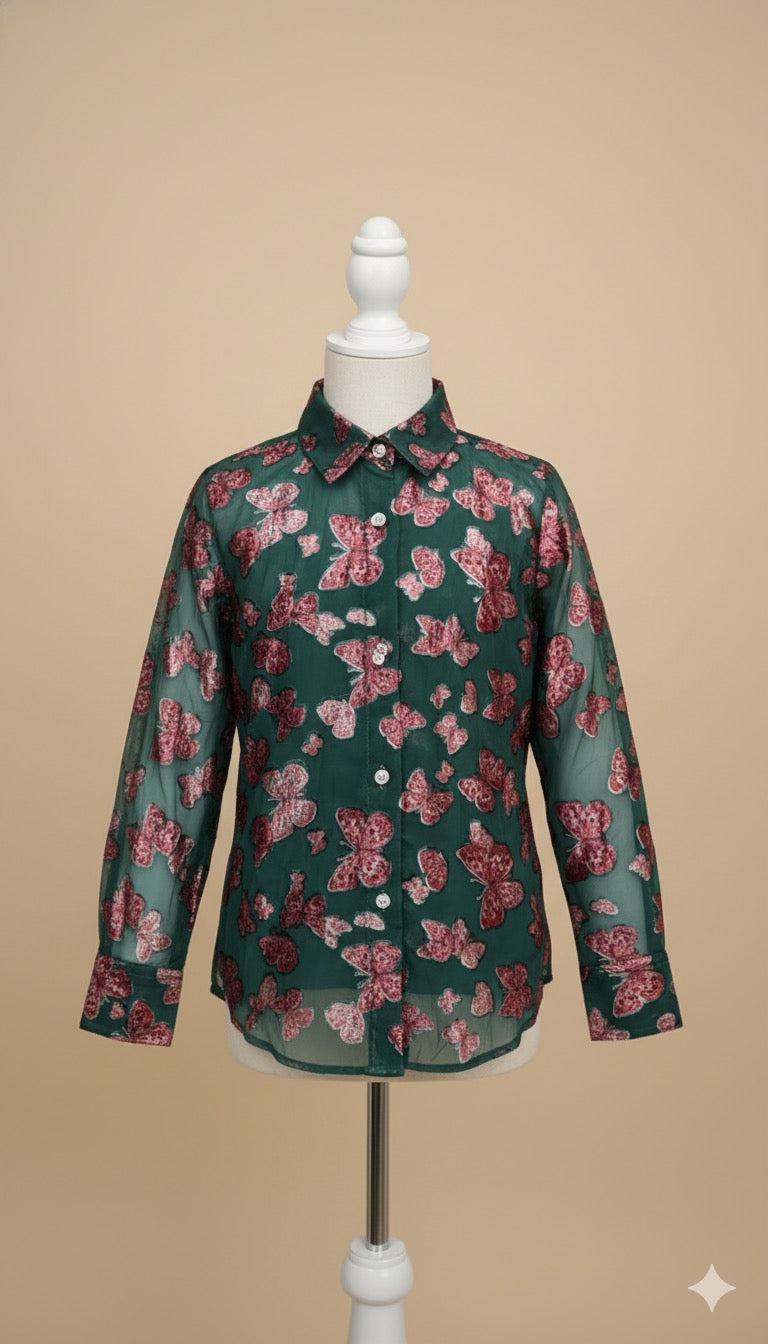 Butterfly devoure  velvet fabric