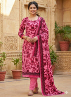 Premium Floral Burnout Velvet Suit Fabric ✨