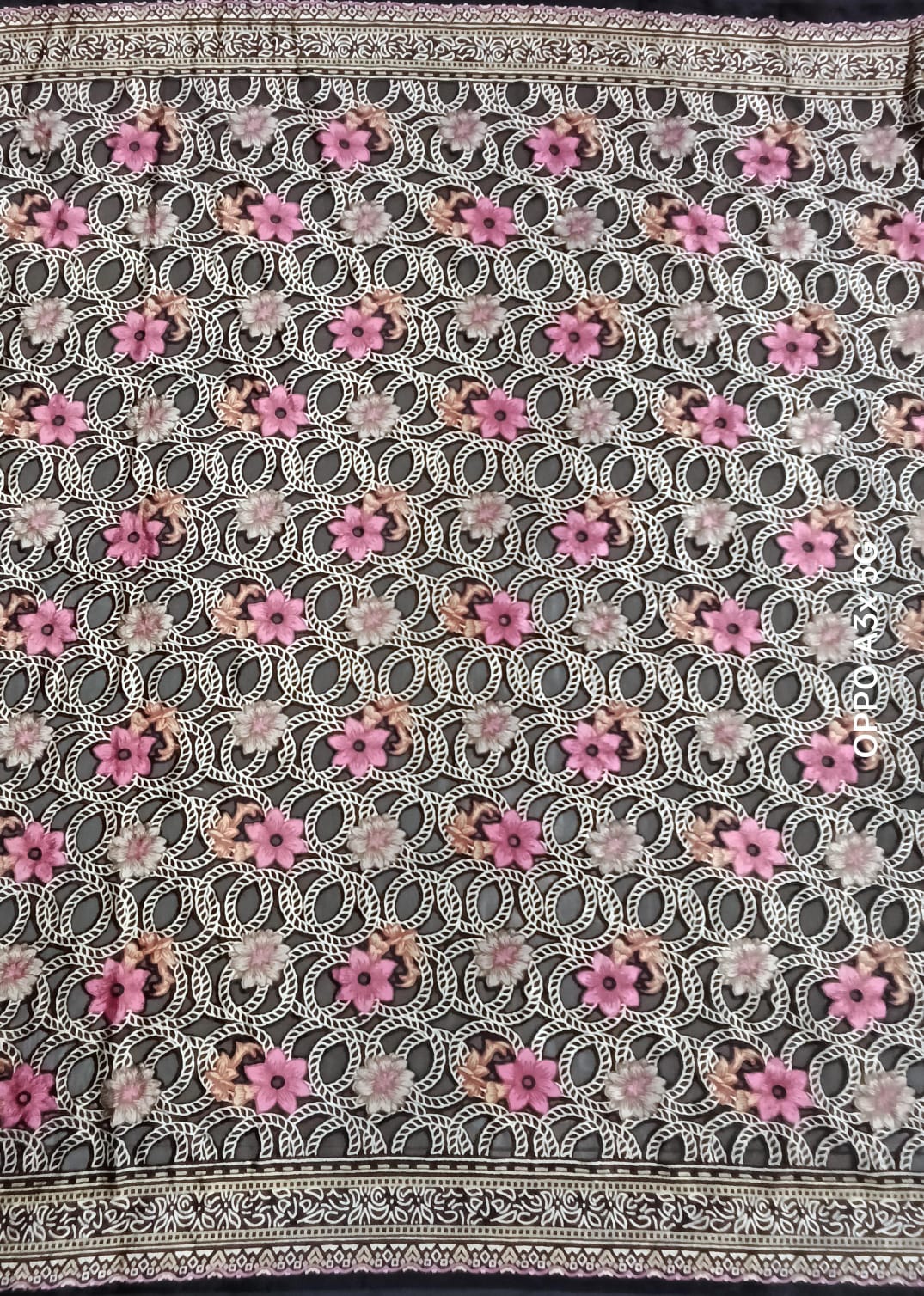 ✨ Premium Velvet Floral Embossed Fabric