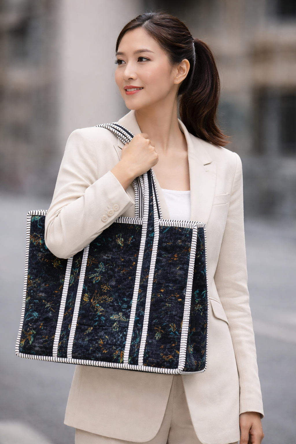 INK BLOOM HANDCRAFTED TOTE BAG