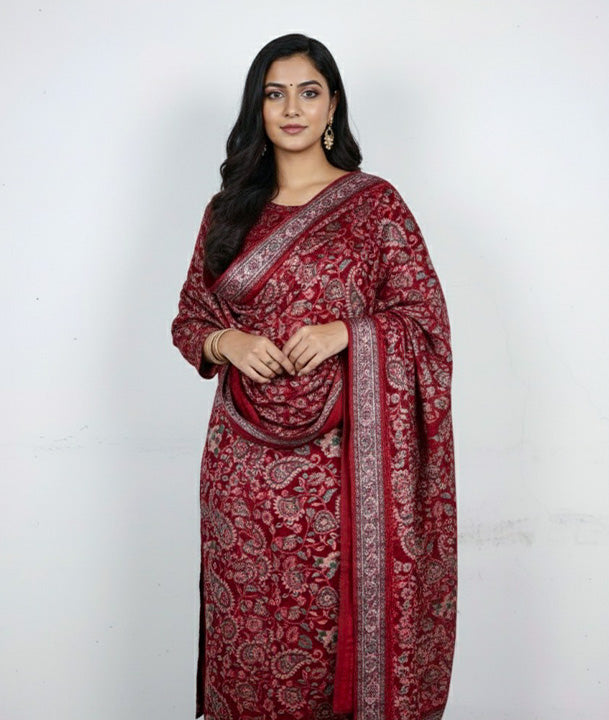 Kashmiri velvet suit set